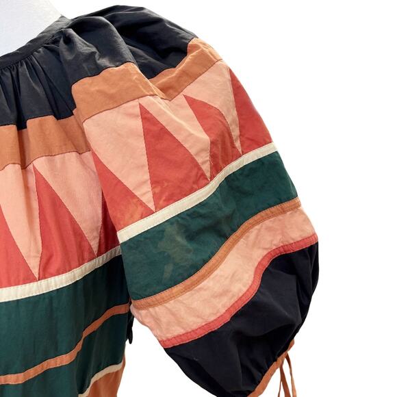 Ulla Johnson Ayita Dress Striped 0 Orange Green - Picture 5 of 10